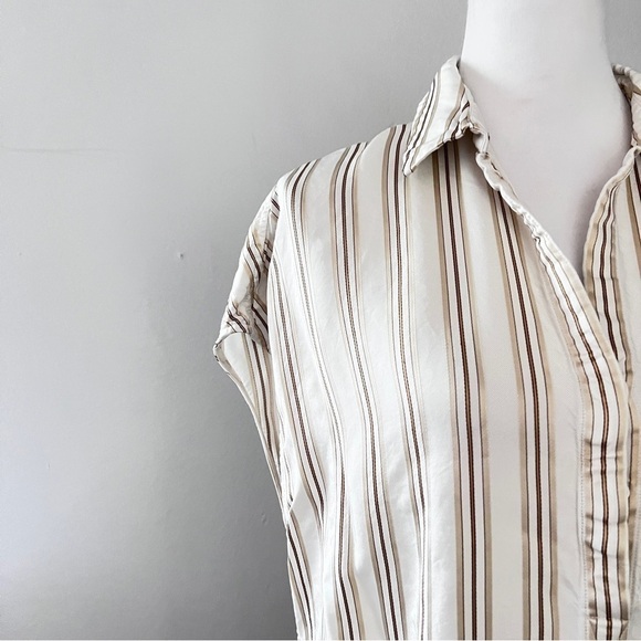 CO Ivory Striped Shirtdress no belt size smalll - Picture 5 of 16